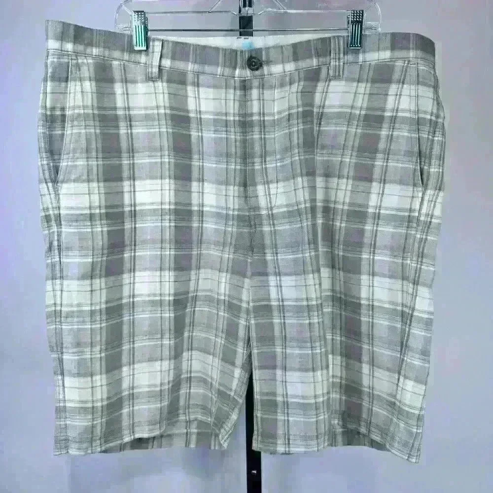 Tommy Bahama Men's 50% Linen Plaid Walking Shorts Size 40